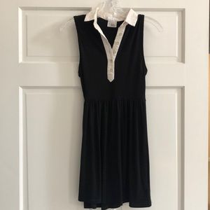 Black dress with white collar